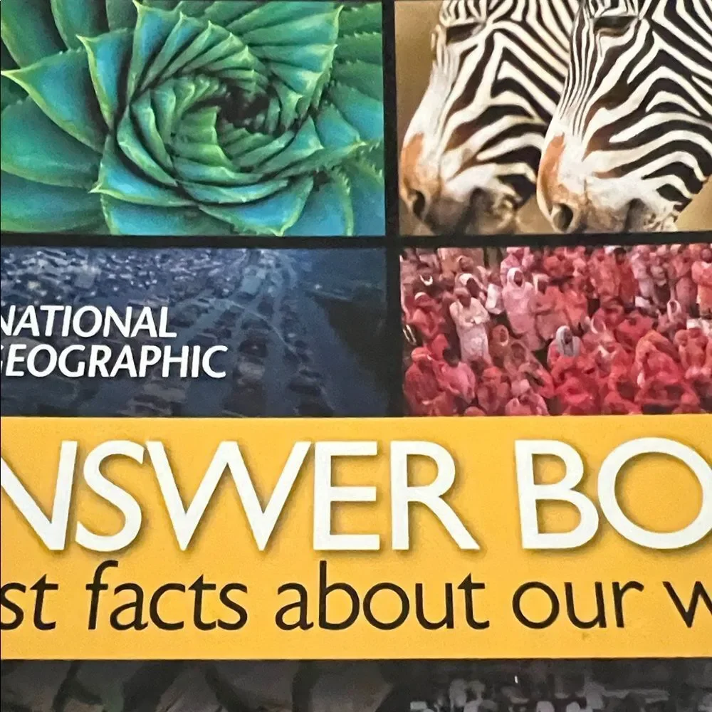 #0990**National Geographic Answer Book with Vibrant Yellow and Blue Cover